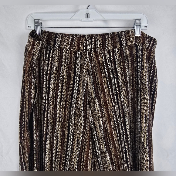 Susan Graver Printed Liquid Knit Pull On Mature Comfy Travel Pants sz 1X - Picture 2 of 7